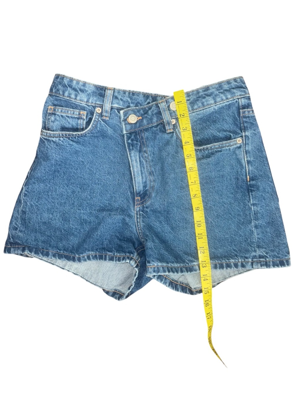 Criss Cross High-Rise Denim Shorts - Picture 7 of 10
